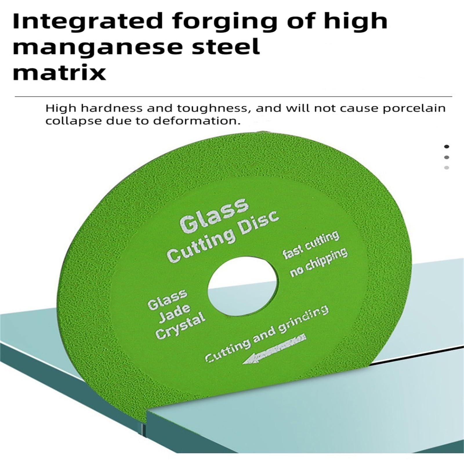 4 Inch Green Diamond Glass Cutting Disc for Angle Grinder - 3 Pack Ceramic Tile, Glass, Jade, Wine Bottle & Crystal Cutting Wheel - Perfect for DIY Projects, Home Renovation & Craft Work
