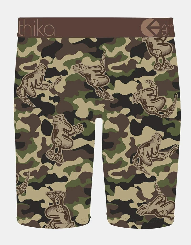 ETHIKA E Star Green Camo Men's Underwear - Comfortable Boxer Briefs for Daily Wear & Workout | Breathable & Moisture-Wicking Fabric