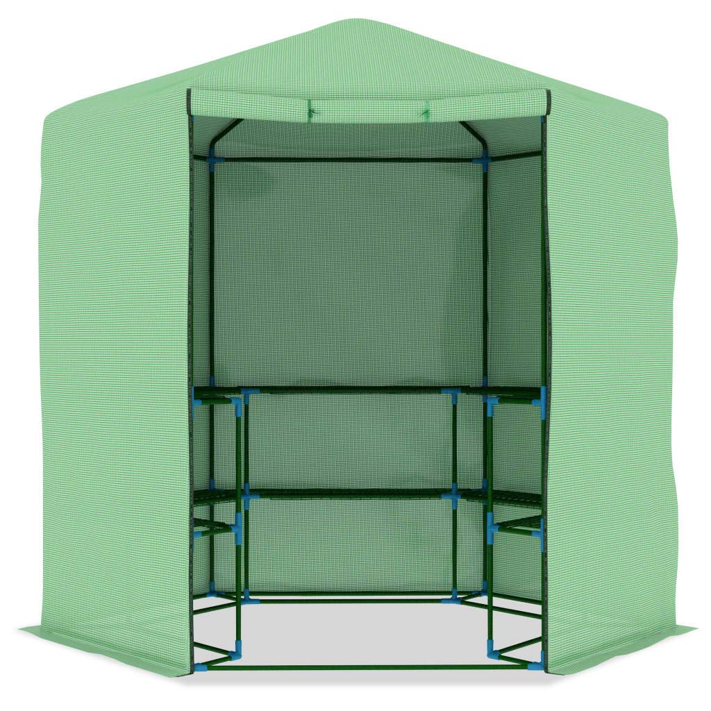 Walk-in Greenhouse with Windows & Shelves - 89.4