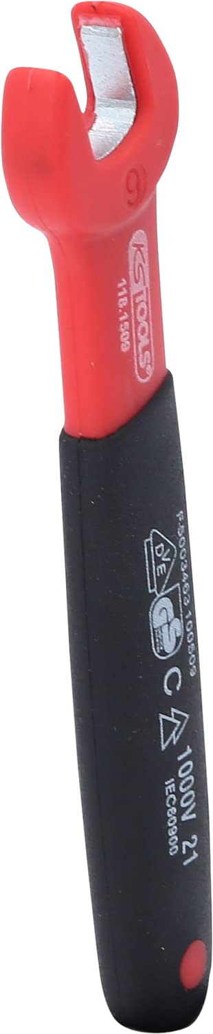 KS Tools 9mm Insulated Open-End Spanner - Safe Electrical Work