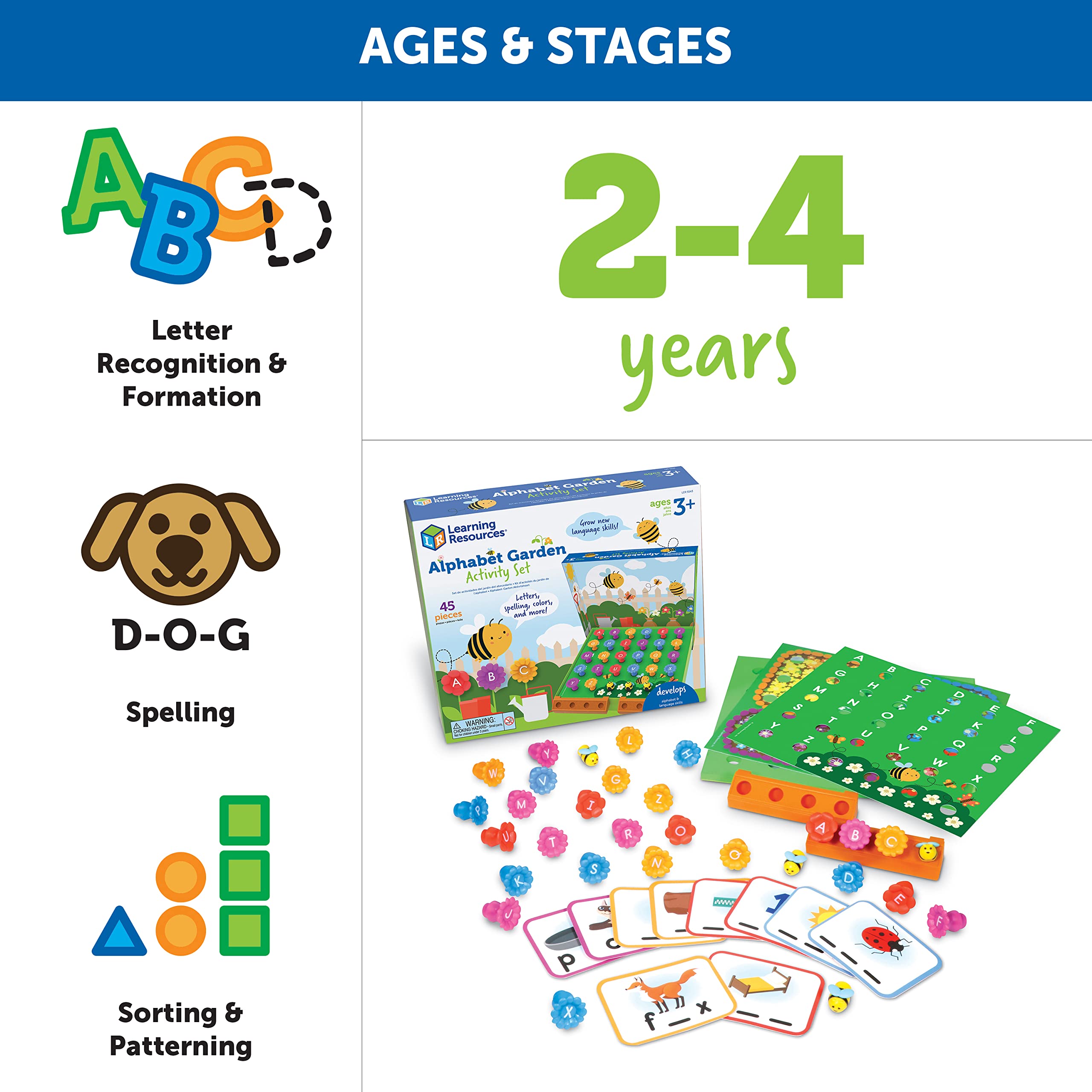 Alphabet Garden Activity Set - Preschool Learning Toys for Toddlers Age 3+ | Indoor Educational Games