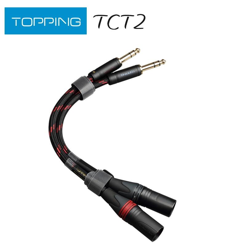 TOPPING TCT2 3 Pin Male XLR to 6.35mm TRS Balanced Audio Cable - High-Quality OCC Copper Wire for Professional Studio Equipment, DJ Mixers, and Live Sound Systems