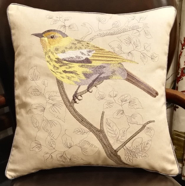 Farmhouse Decorative Throw Pillows for Couch - Embroidered Bird Design Rustic Sofa Pillows | Perfect for Living Room, Bedroom & Farmhouse Decor