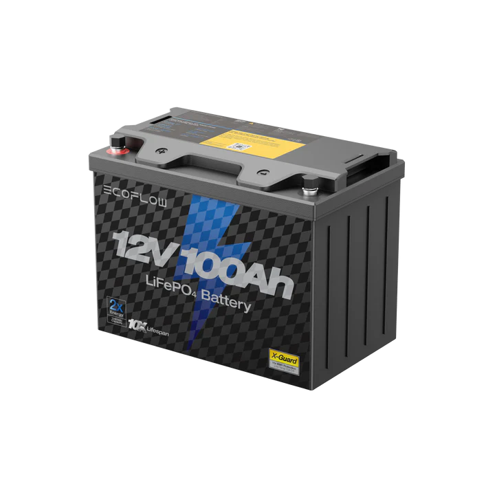 EcoFlow 12V 100Ah LiFePO4 Deep Cycle Lithium Battery - Perfect for RV, Marine, Solar Power Systems & Off-Grid Applications
