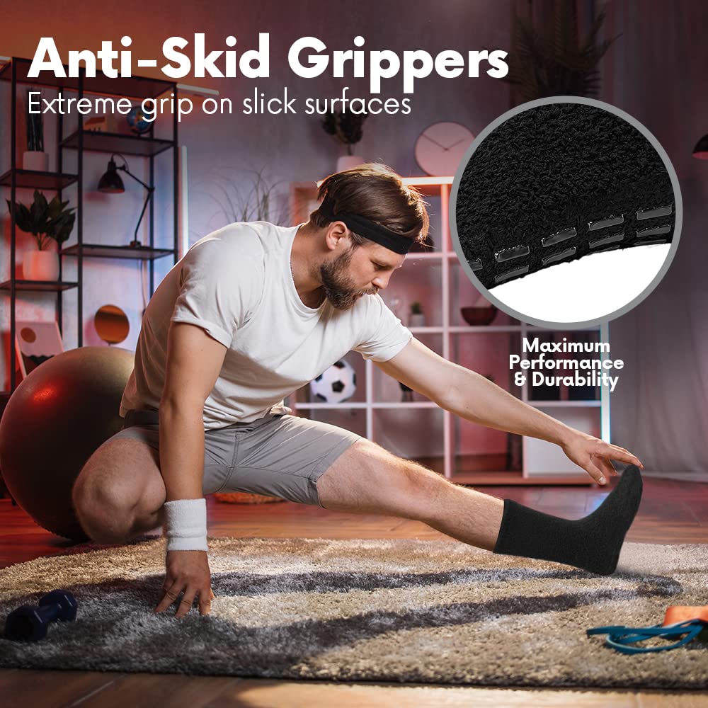 **5/6 Pairs Men's Fuzzy Grip Socks - Soft Microfiber Plush Anti-Skid Sleeping Socks for Winter Warmth & Home Comfort**    *(Use: Perfect for lounging at home, keeping feet cozy in winter, or as a thoughtful gift for men!)*