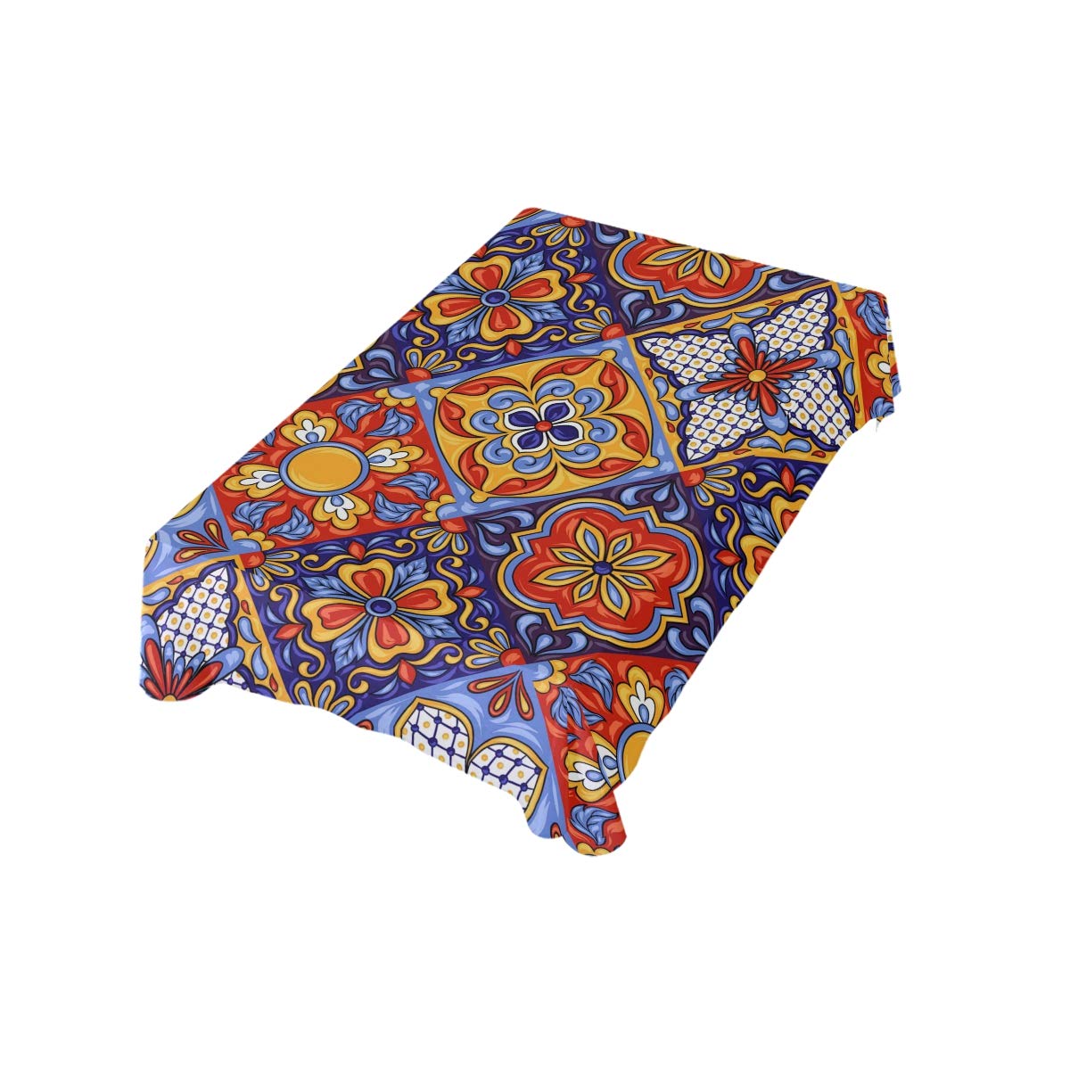 Stylish Talavera Ceramic Tile Tablecloth - Elegant Dining & Kitchen Decor for Home, Parties, and Outdoor Gatherings