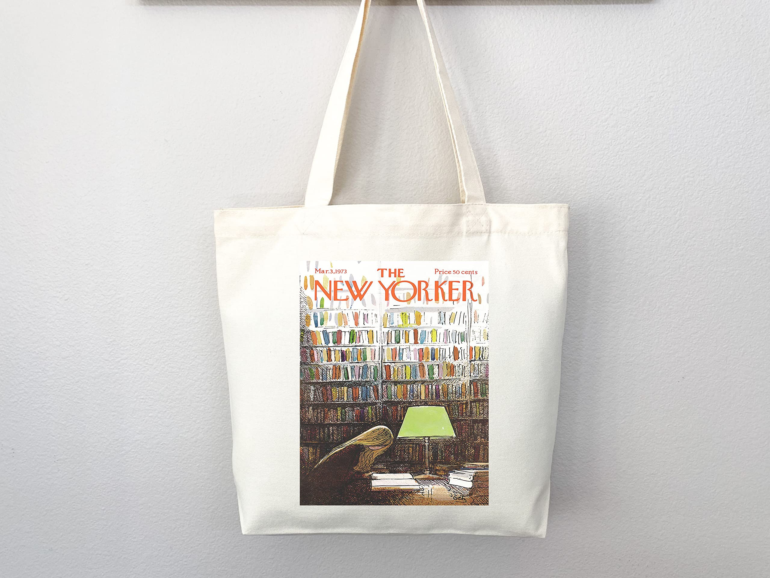 The New Yorker Magazine Tote Bag - Stylish Canvas Art Tote for Everyday Use, Shopping & Beach - Aesthetic Reusable Grocery Bag with New Yorker Cover Design