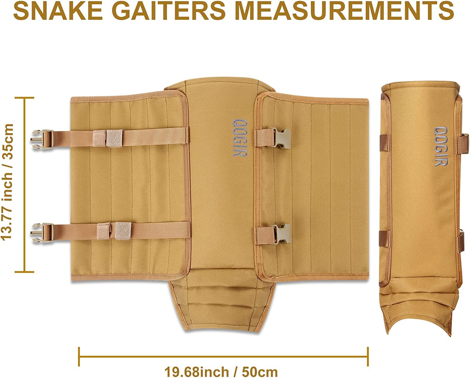 QOGIR Snake Gaiters 3 Pack - Durable Snake Proof Leg Protection for Men & Women | Hunting, Hiking & Outdoor Activities | Lower Leg Snake Bite Guards for Safety
