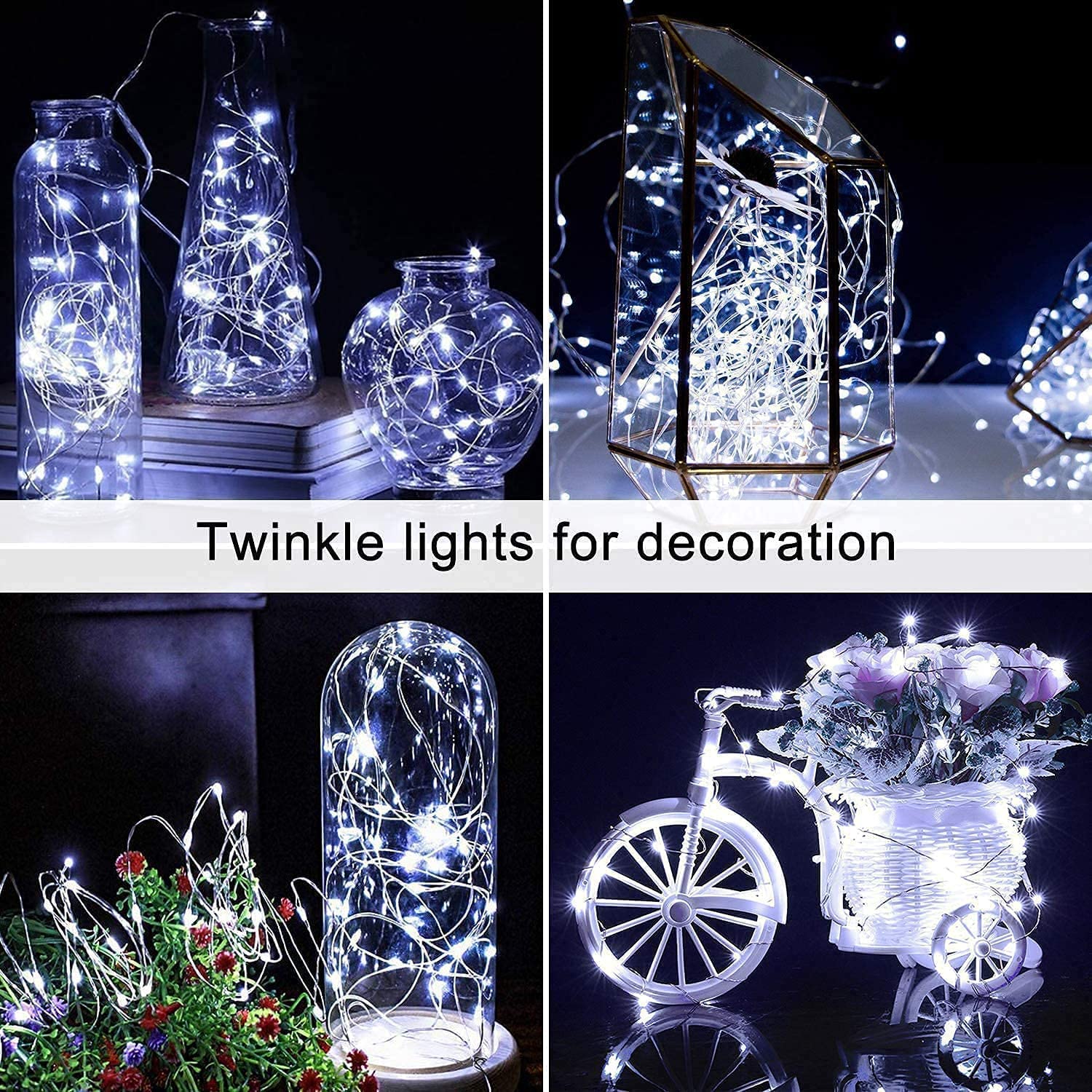 JMEXSUSS 4 Pack 100 LED Solar String Lights - 33ft Waterproof Outdoor Fairy Lights with 8 Modes | Solar Powered Christmas Lights for Garden, Yard, Tree, Wedding & Patio Decorations | Perfect for Backyard Parties, Holiday Lighting & Romantic Ambiance