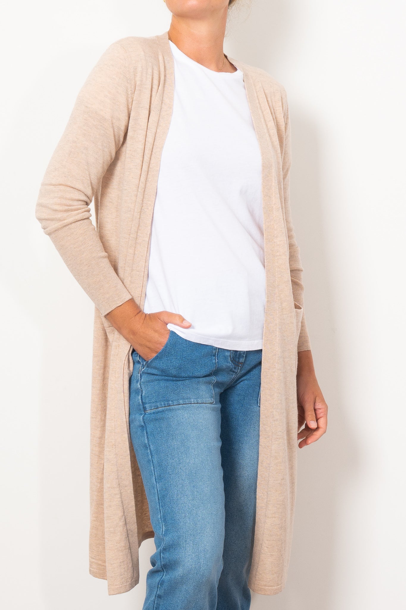 Bridge & Lord Women's Longline Cardigan Sweater - Soft Knit Open Front Wrap for Office, Casual & Layering