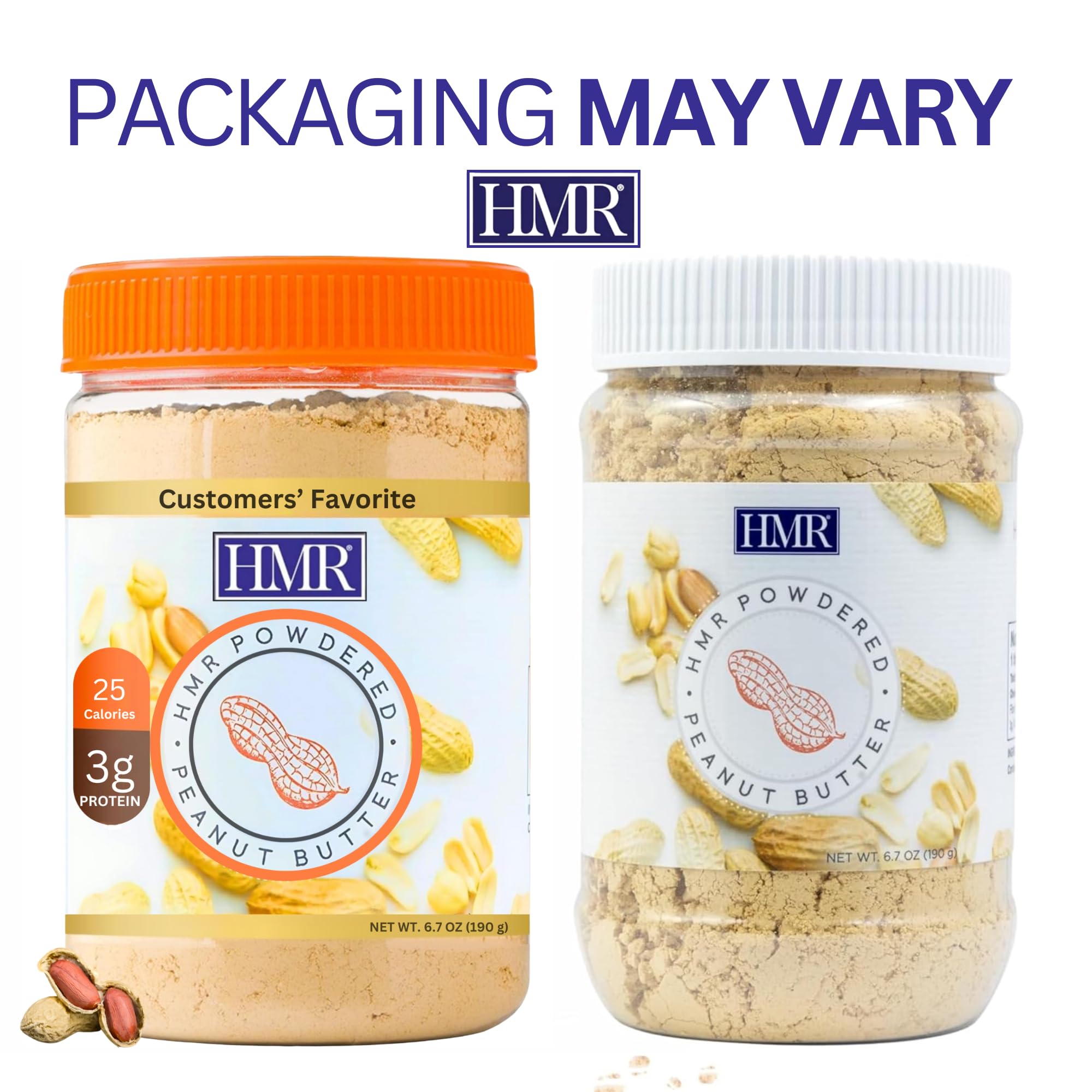 HMR Peanut Butter Powder | 32 Servings Powdered Peanut Butter from Dry-Roasted Peanuts, 3g Protein per Serving - Low Carb, Keto Friendly, Gluten Free | Perfect for Smoothies, Baking, Oatmeal & Healthy Snacks