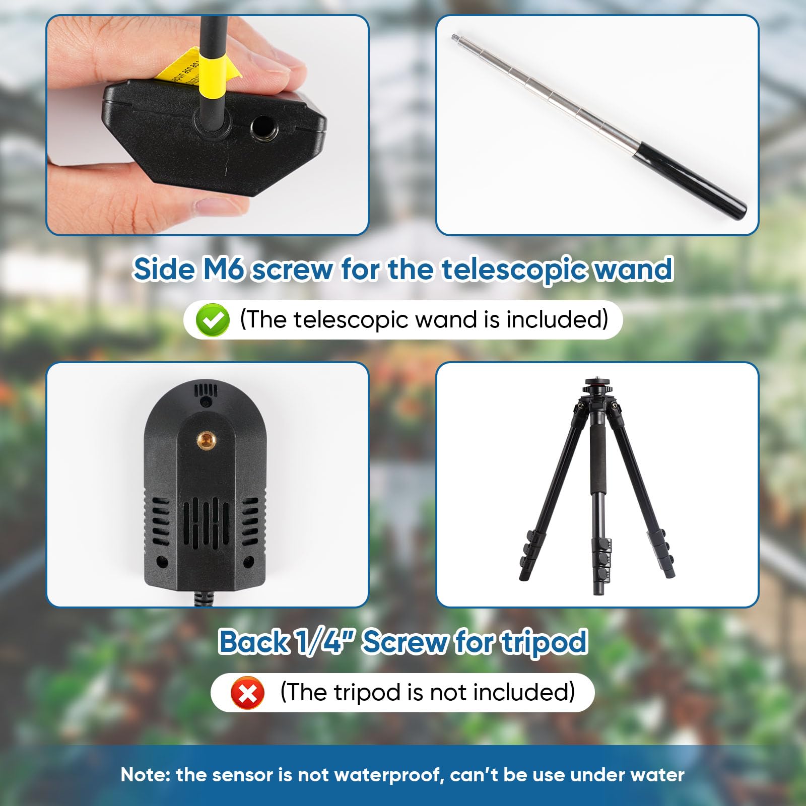 Quantum PAR Meter for LED Grow Lights - 400-700nm Wavelength Range with Temperature & Humidity Display | PPFD Meter with 36