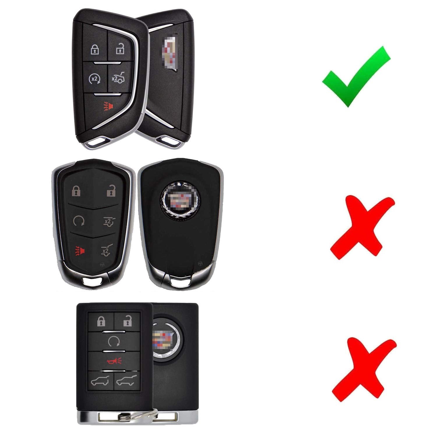 Premium Carbon Fiber Key Fob Cover Case for Cadillac CT5 CT6 XTS XT4 XT5 ATS (2015-2023 Models) - Durable Protection & Stylish Upgrade for Your Car Keys - Perfect for Everyday Use & Gift Giving