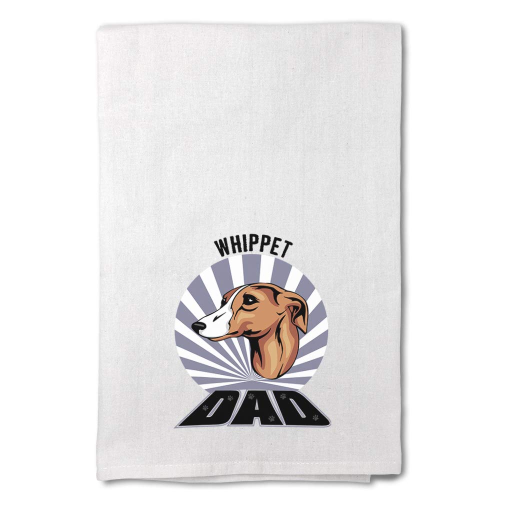 Custom Printed Dad & Whippet Dog Design Flour Sack Kitchen Towels - Absorbent Dish Cloths for Cooking, Baking & Pet Cleaning Supplies - Perfect for Home, Kitchen & Dog Lovers Gifts