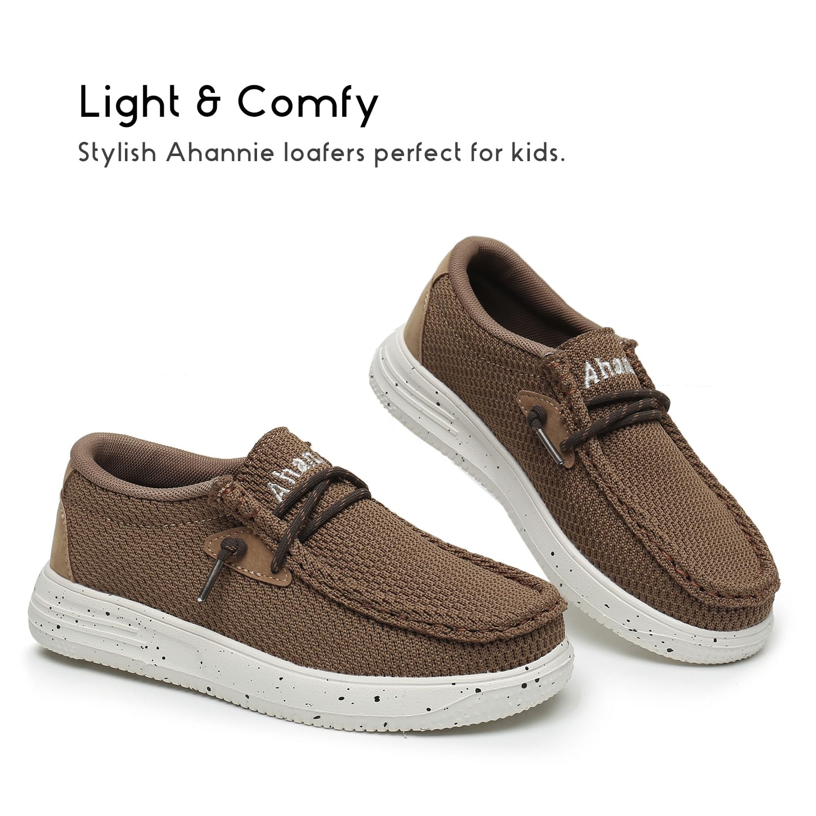 Ahannie Kids Boys Girls Loafers Slip-On Casual Lightweight Walking Shoes for Toddler Little Kid Big Kid - Comfortable School Shoes for Daily Wear Playtime and Outdoor Activities