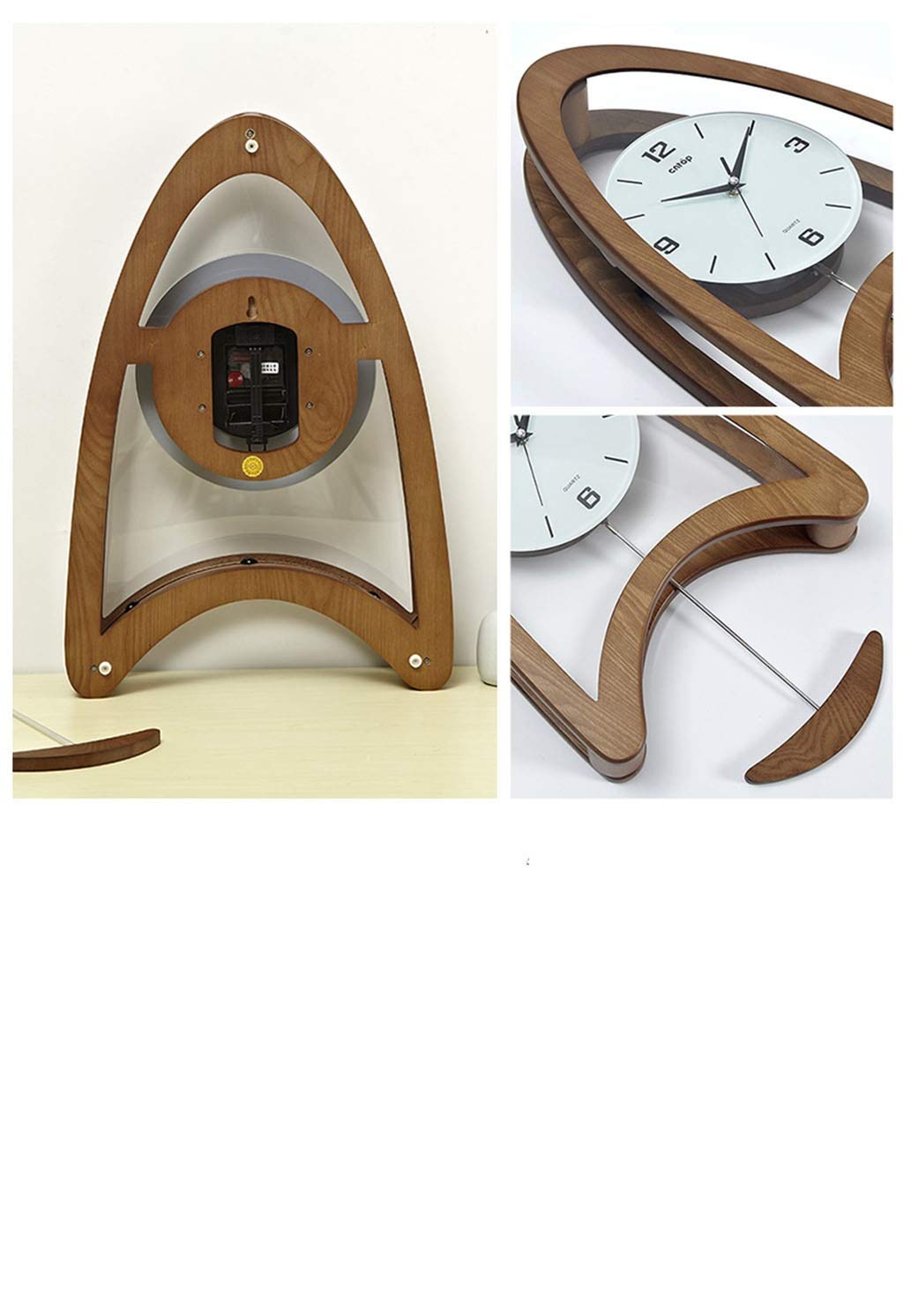Silent Non-Ticking Wall Clock - Modern European Style Decorative Pendulum Clock for Living Room, Bedroom & Office - 23.2 Inch Large Contemporary Home Decor (Perfect for Home, Office & Gift Giving)