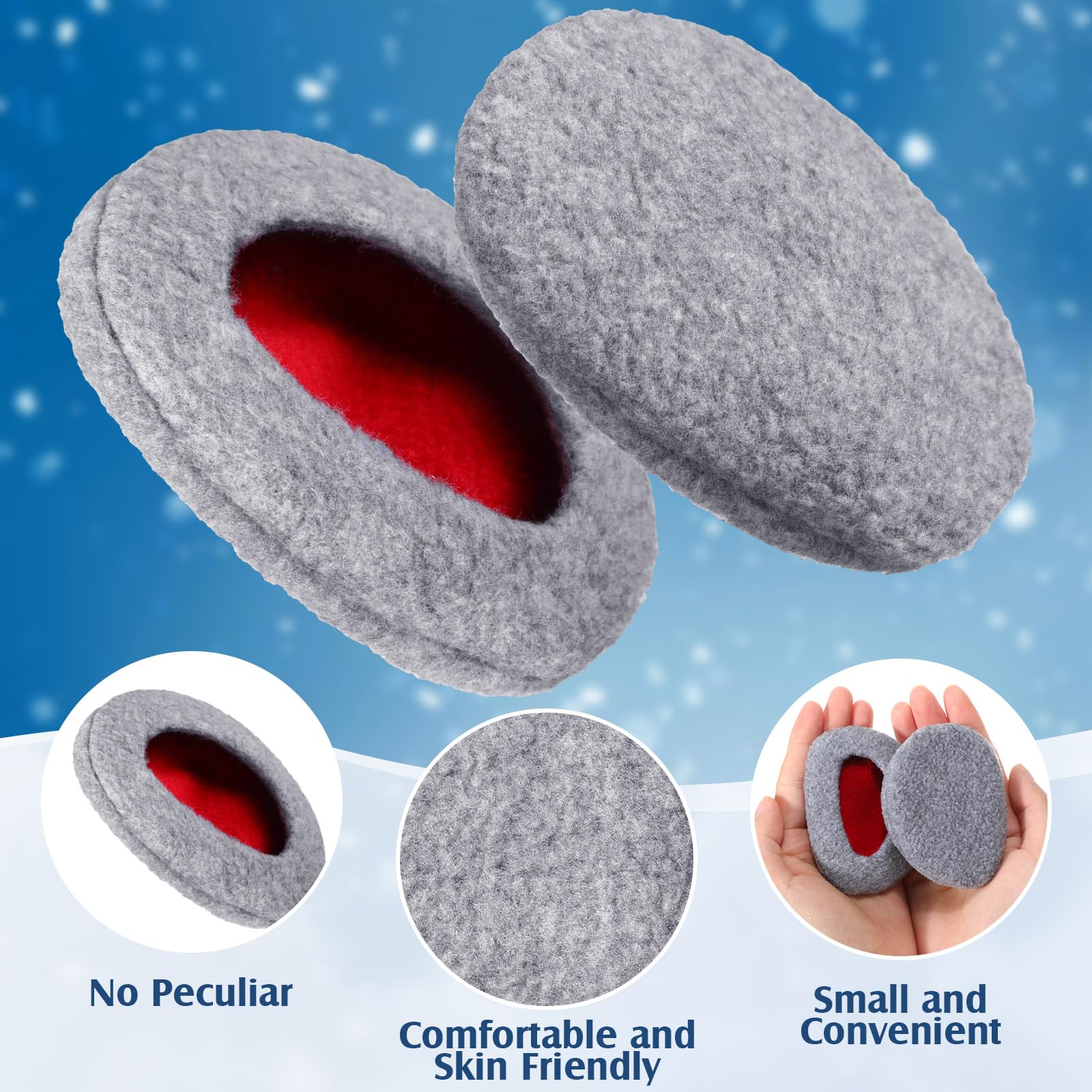 SATINIOR 2 Pairs Bandless Earmuffs - Winter Ear Warmers & Covers for Women & Men - Soft Fleece Ear Protection for Cold Weather - Perfect for Skiing, Running, Hiking & Outdoor Activities