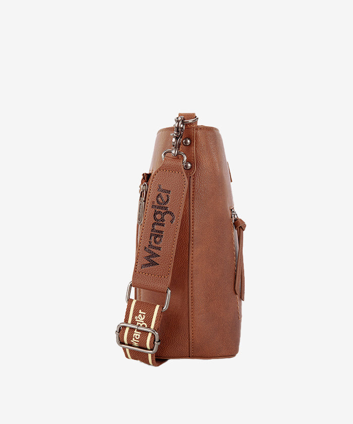 Wrangler Casual Plain Zipper Crossbody Bag for Women & Men - Lightweight Travel Shoulder Purse for Everyday Use, Shopping, and Outdoor Activities