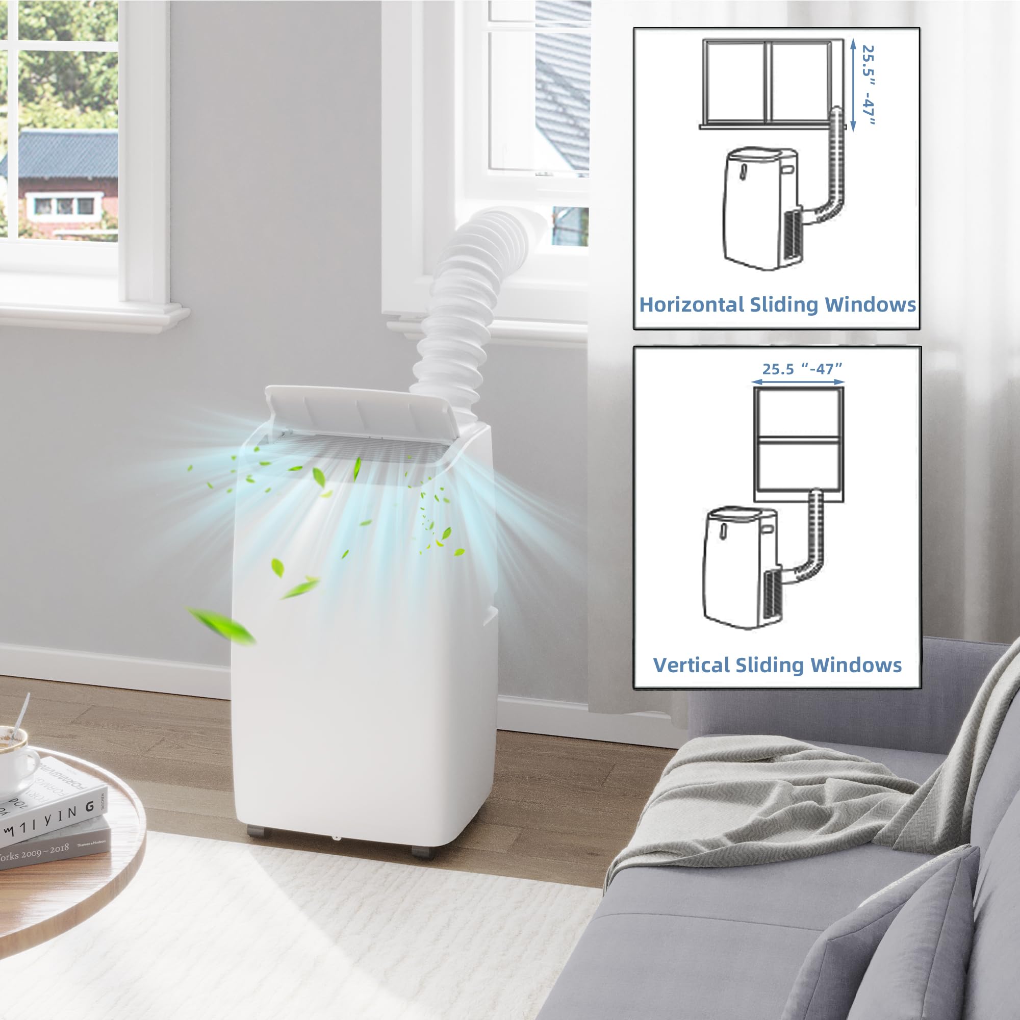 GARVEE 14000 BTU Portable Air Conditioner - 3-in-1 AC Unit with Dehumidifier, Fan & Remote Control - Cools Rooms Up to 700 Sq Ft - Energy Efficient with Sleep Mode & Timer - White - Perfect for Bedrooms, Living Rooms & Home Offices