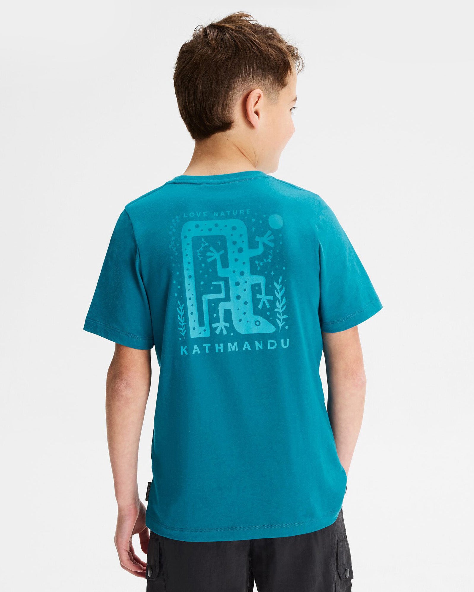 Organic Cotton Boys' Geo Skink Graphic T-Shirt - Dark Eddy | Soft & Comfortable Kids Tee for Playdates, School & Everyday Wear