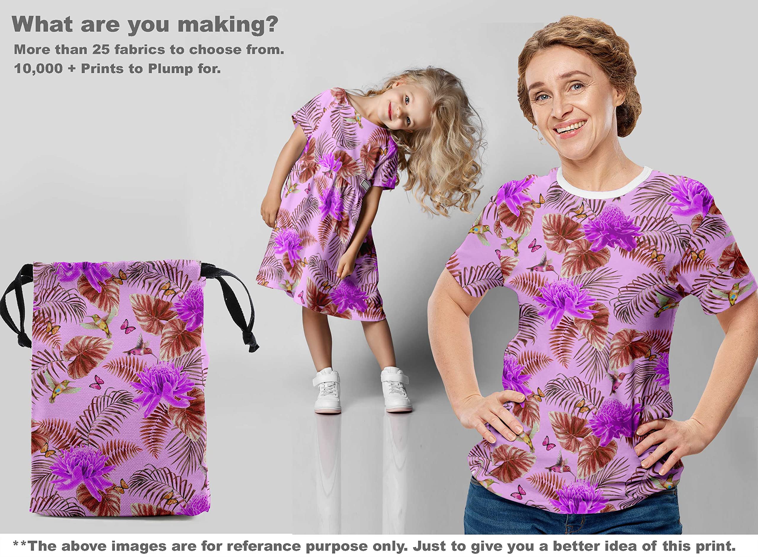 oneOone Rayon Amethyst Tropical Print Fabric - 56 Inch Wide Soft Draping Material for DIY Clothing, Dresses & Home Decor Sewing Projects | Premium Sewing Supplies by The Yard