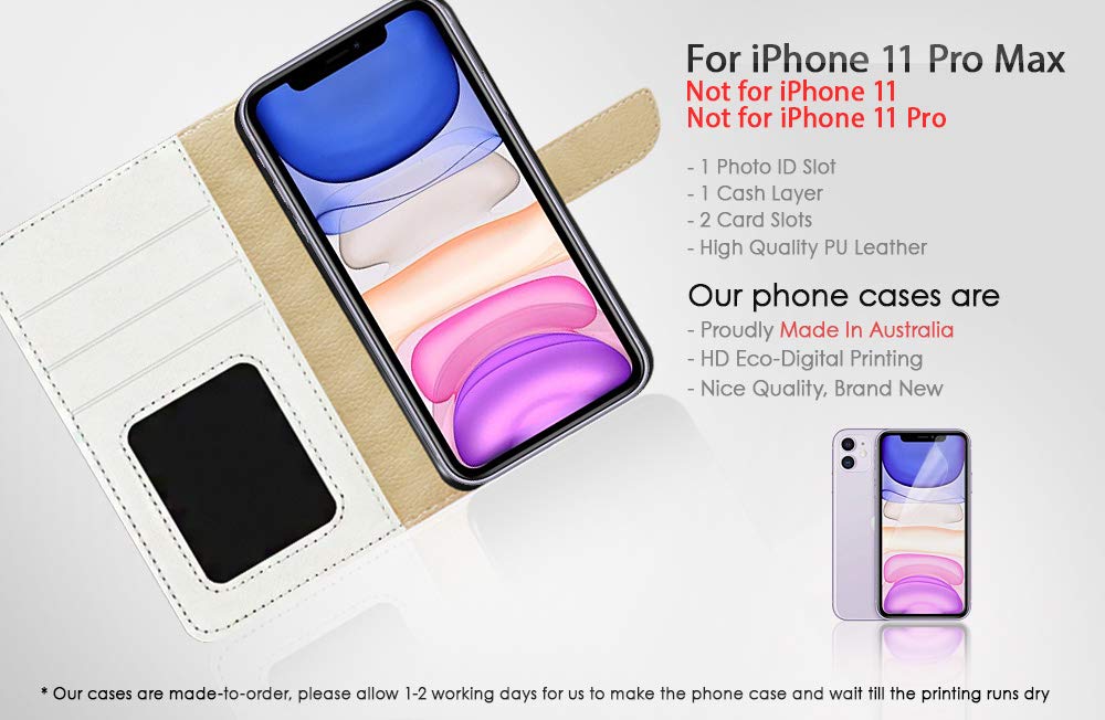 Premium Flip Wallet Phone Case for iPhone 11 Pro Max - Artistic Flamingo Design (A21758) | Stylish Protective Cover with Card Slots | Perfect for Everyday Use, Travel & Business Meetings