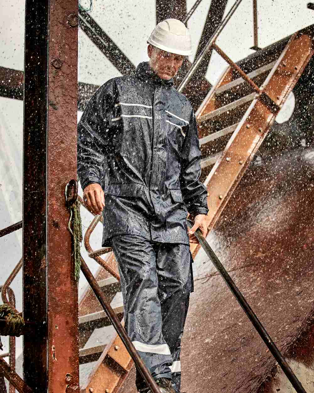 Elka Men's Dry Zone D Lux Long Rain Jacket - Waterproof Windproof Outdoor Coat for Hiking, Camping & Travel - Lightweight Breathable Raincoat for All-Weather Protection
