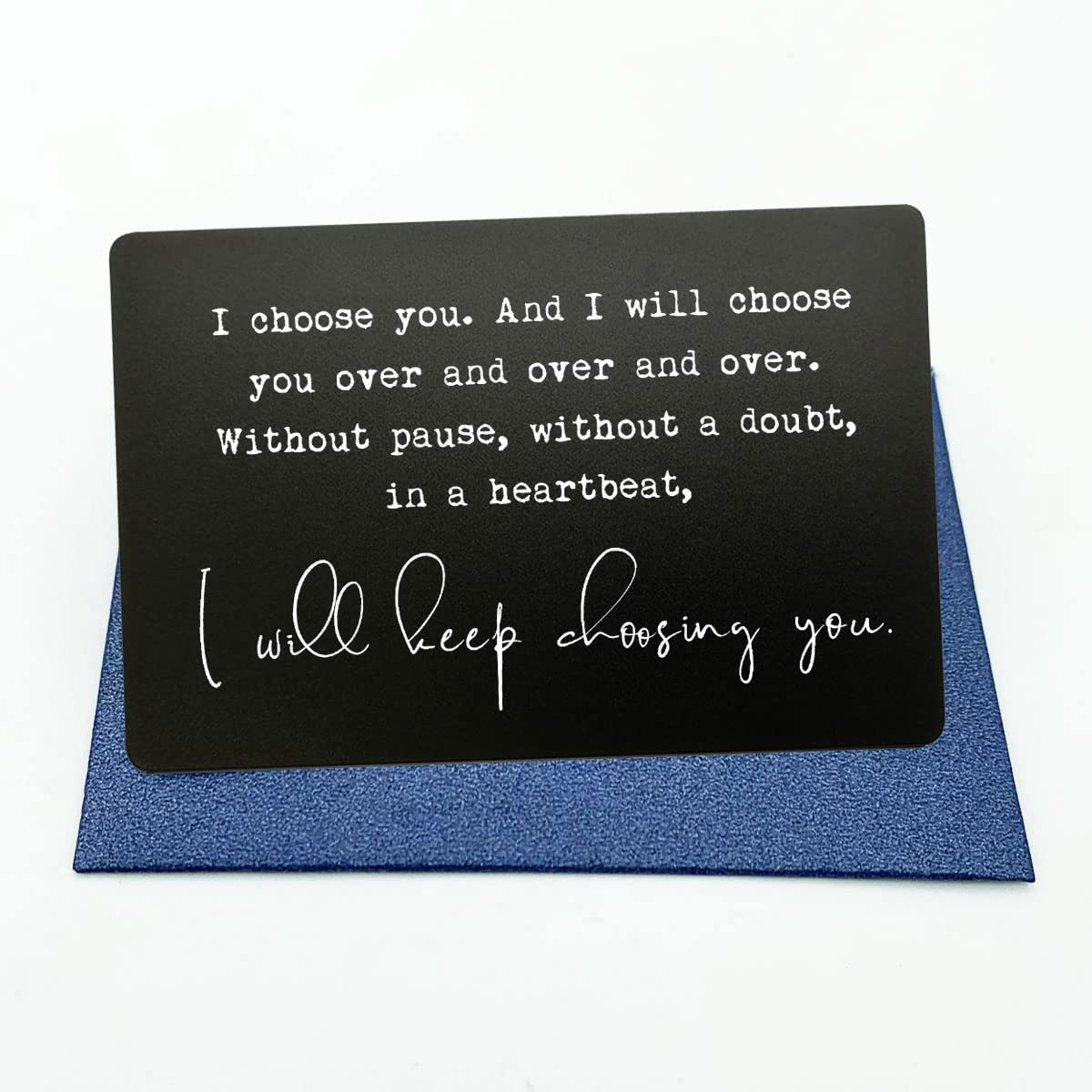 Personalized Laser Engraved Metal Card - Unique Anniversary Gift for Husband, Boyfriend & Men - Romantic Valentine's Day & Christmas Present for Him/Her - Thoughtful Keepsake for Couples (Black) - Perfect for Date Nights, Anniversaries & Special Occasions
