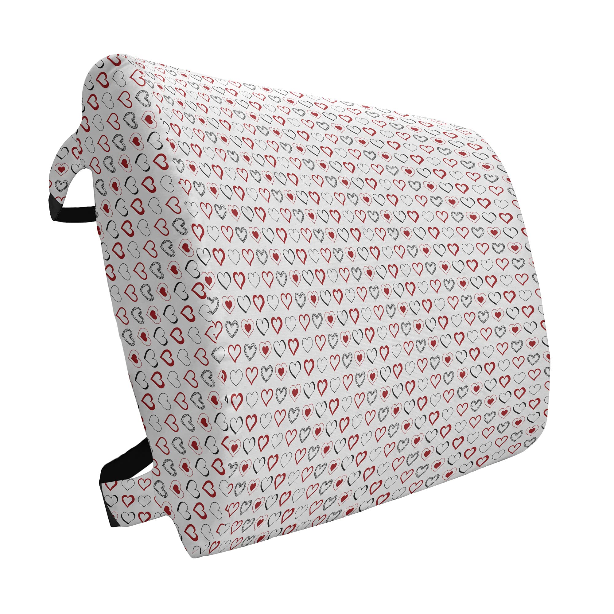 Ambesonne Love Lumbar Support Pillow - Hand Drawn Doodle Hearts Design, Valentine's Day Gift, High Density Foam for Office Chair & Car Seat (14