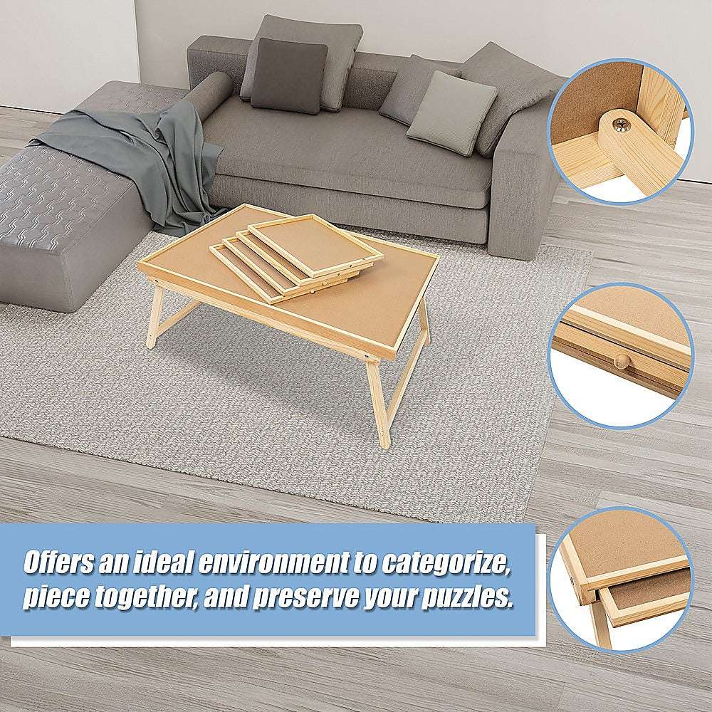 1500 Piece Puzzle Board - 70cm x 90cm Wooden Jigsaw Puzzle Table with Adjustable Legs for Adults & Kids - Perfect for Family Game Night, Home Decor, and Educational Activities