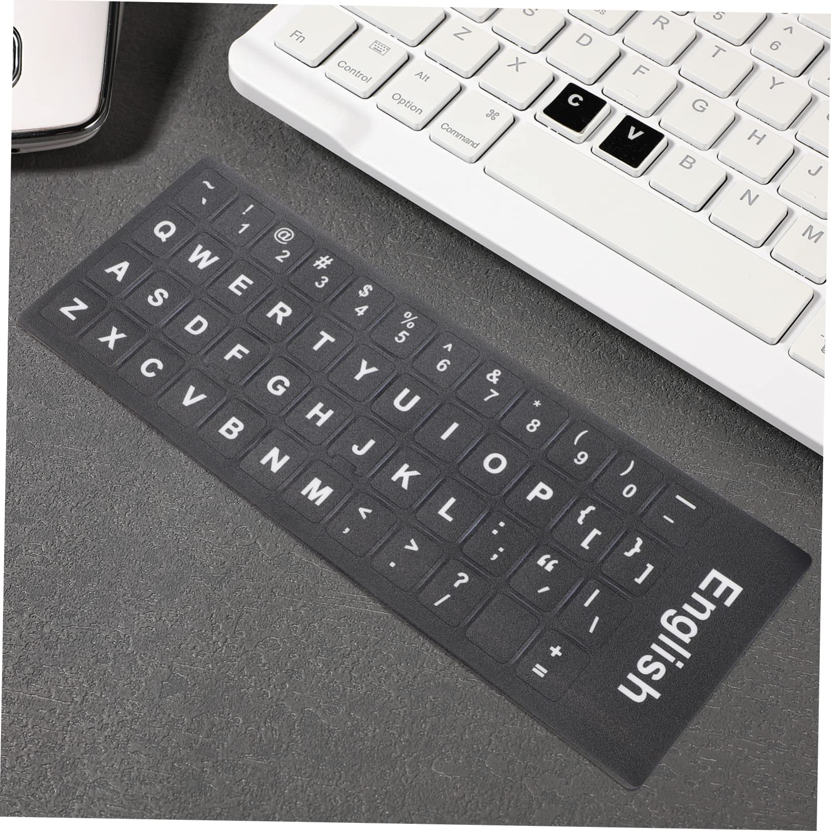 Lurrose 10-PC Keyboard Stickers - English Alphabet Labels for Laptop & PC - Easy Typing & Learning