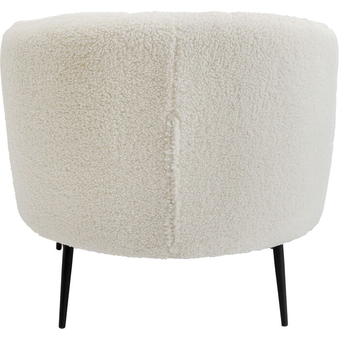 Modern Marilyn White Accent Armchair - Stylish Upholstered Lounge Chair for Living Room, Bedroom & Office - Comfortable Reading Chair with Soft Fabric and Sturdy Wooden Legs