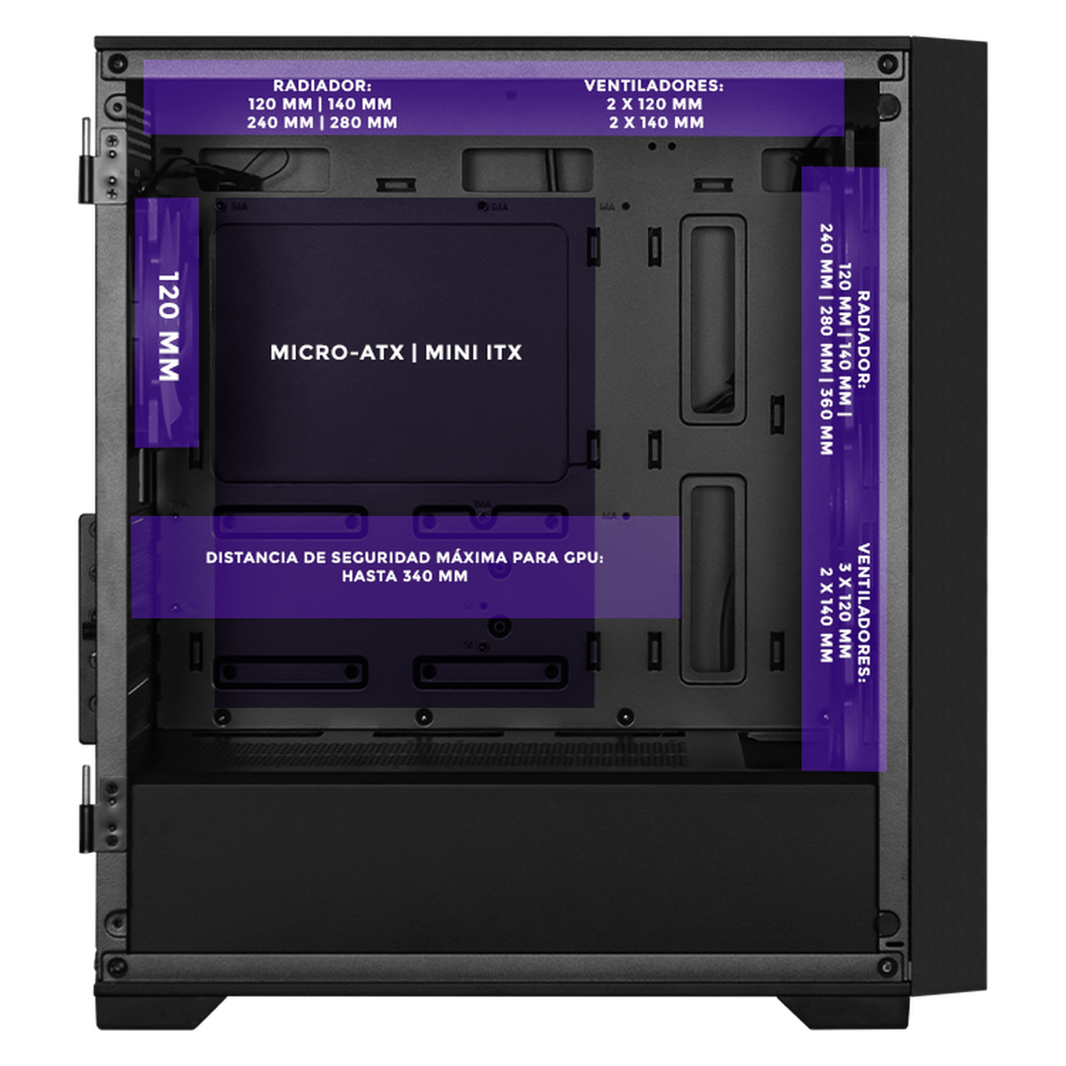 XTREME Gaming PC Case - Micro ATX Tower with 4 RGB Fans, USB-C & Tempered Glass for Minecraft Ender Dragon Edition | Perfect for Gaming Setup & Custom Builds
