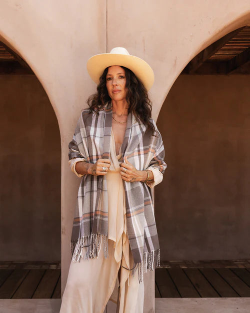 Luxury Balmoral Scarf in Taupe by Louenhide - Premium Cashmere Wrap for Women & Men - Perfect for Winter Fashion, Office Wear & Outdoor Activities