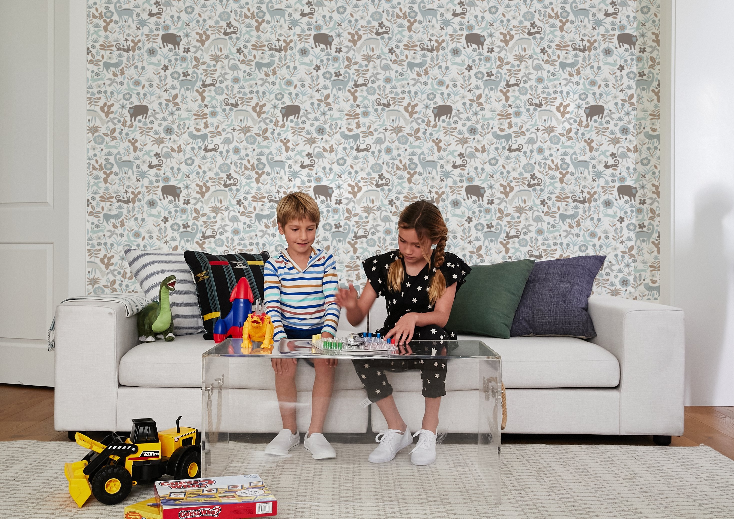 Tea Collection 'Menagerie' Neutral Wallpaper - Perfect for Nursery, Bedroom & Living Room Decor