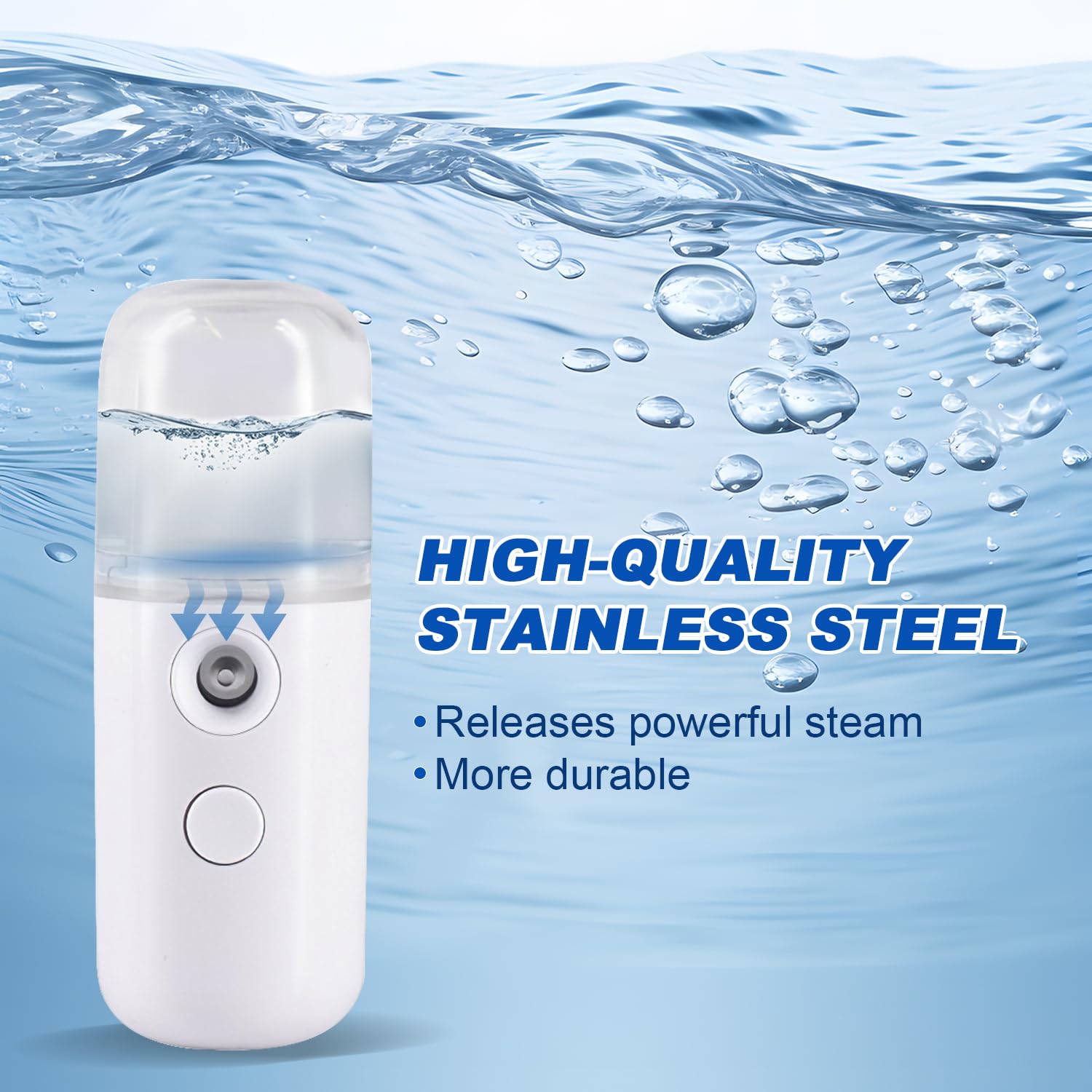 **Easy Care Sunshine 15s Heat Up Mini Travel Steamer - Portable & Cordless Handheld Steamer for Clothes - Compact Steamer for Home, Office & Travel - Quick Wrinkle Remover (White & Blue) - Perfect for Business Trips, Vacations & Daily Use**