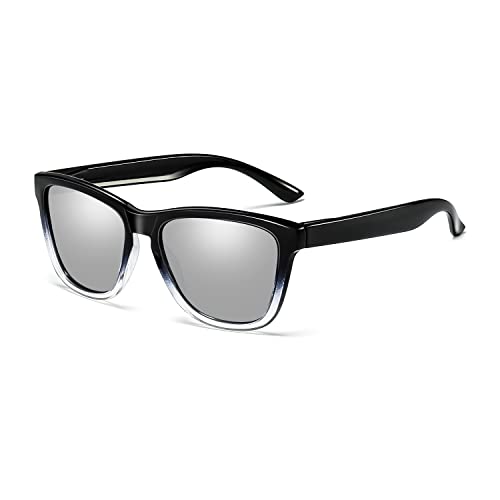 A20:gradient Black Frames Mirrored Silver Lens