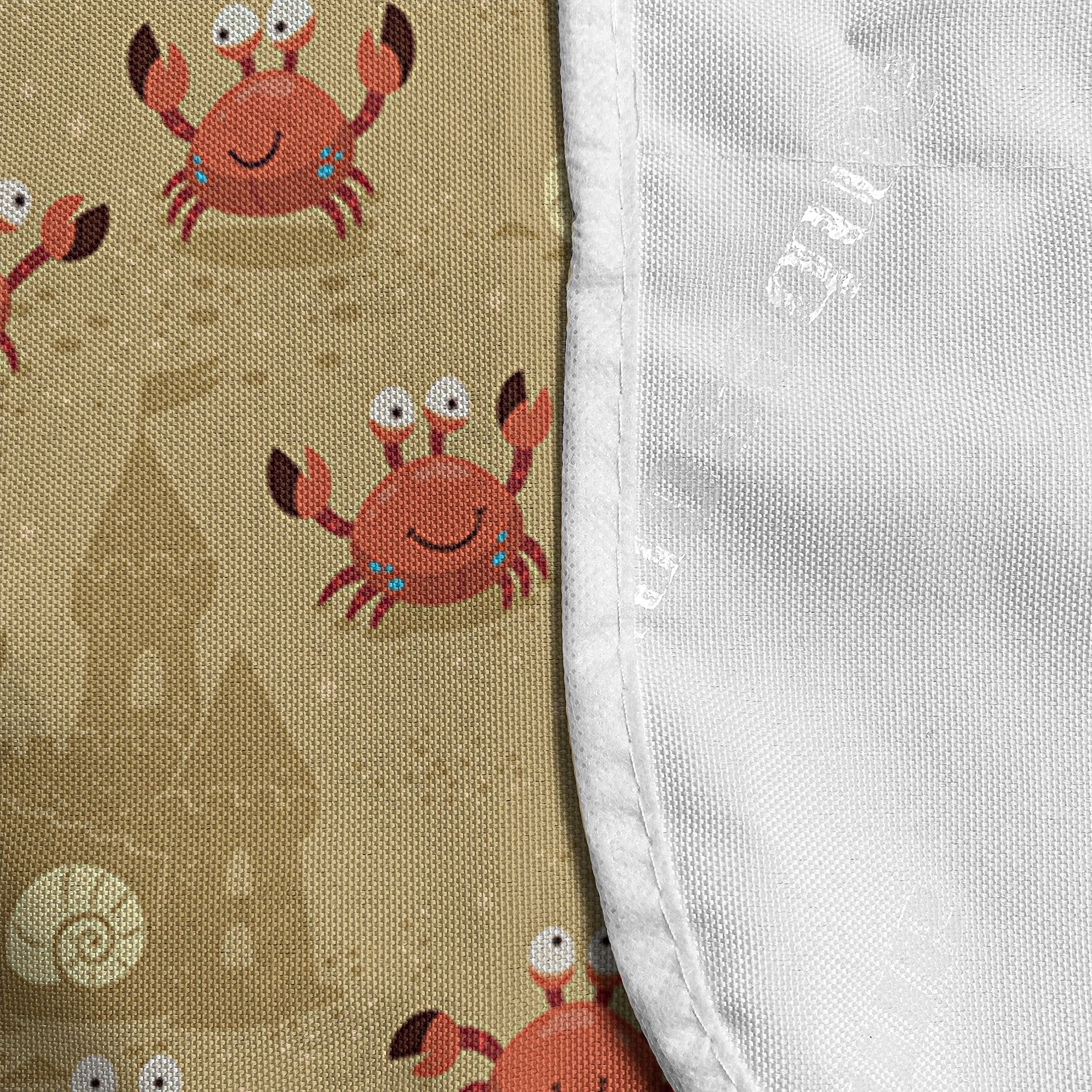 Ambesonne Summer Microwave Oven Cover - Cartoon Crabs & Sand Castles Themed Waterproof Kitchen Organizer with Pockets, 36