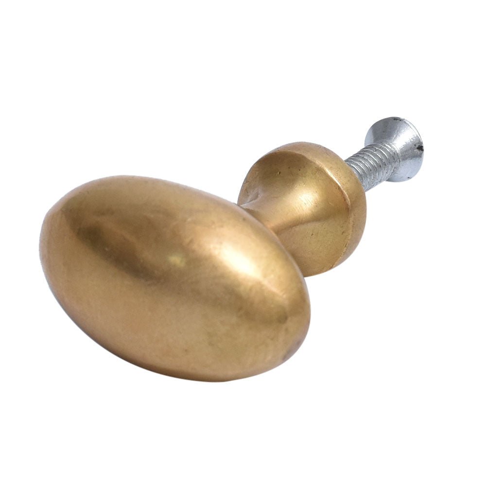 Vintage Antique Brass Oval Cabinet Knob - Classic Hardware for Drawers, Cabinets & Furniture (Set of 10) - Perfect for Home Decor, Kitchen Renovation & DIY Projects