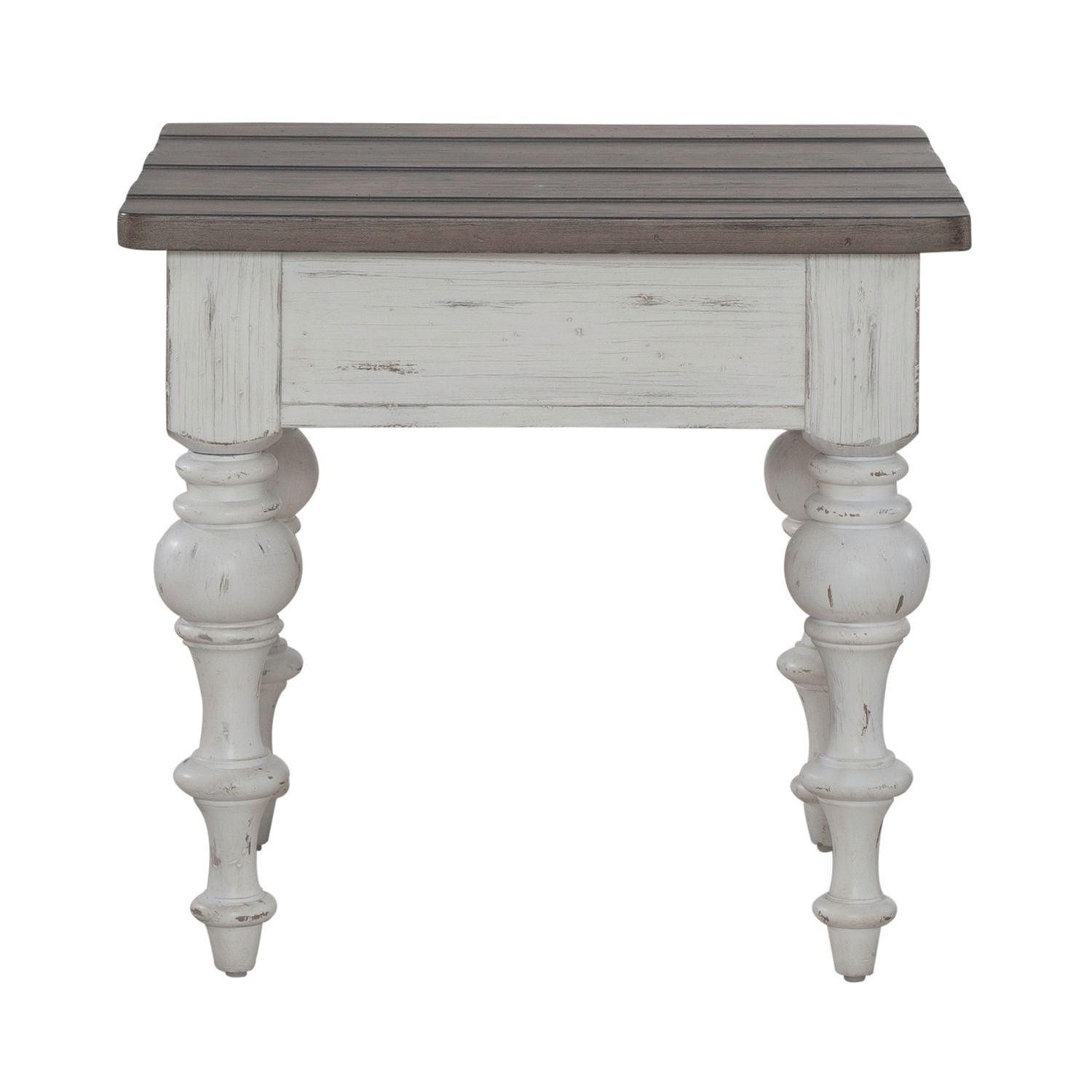 River Place End Table 237 OT1020 - Modern Side Table for Living Room, Bedroom & Office - Small Accent Table with Sturdy Metal Frame & Wooden Top - Perfect for Coffee, Books & Decor