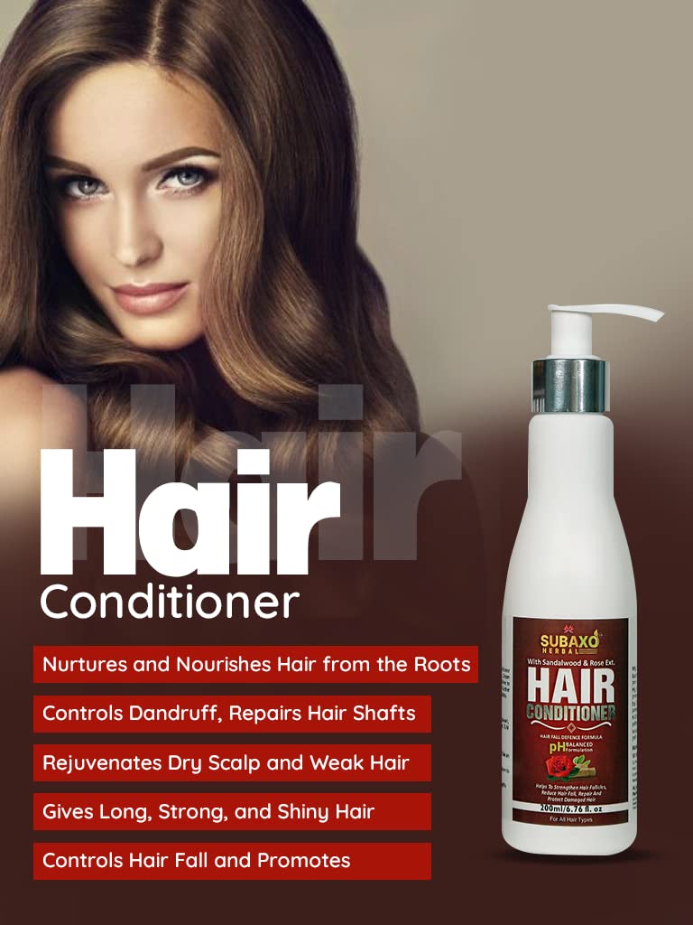 SUBAXO Herbal Hair Conditioner for All Hair Types - Repairs Damage & Strengthens Hair with Natural Ingredients (200ml) | Perfect for Daily Use, Salon-Quality Results at Home