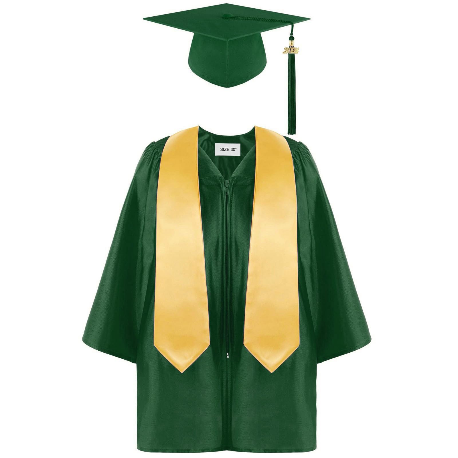 2024 Kids Graduation Gown Set - Cap, Stole & Tassel for Preschool, Pre-K, Kindergarten & 5th Grade | Unisex Boys & Girls Graduation Outfit for Ceremonies, Photos & Special Occasions