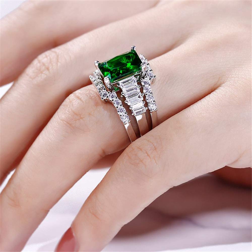 Jeulia 3PC 5.2 Carat Radiant Cut Sterling Silver Ring Set - Elegant Anniversary, Birthday Gift for Wife & Girlfriend with Jewelry Box | Perfect for Proposals, Engagements & Special Occasions