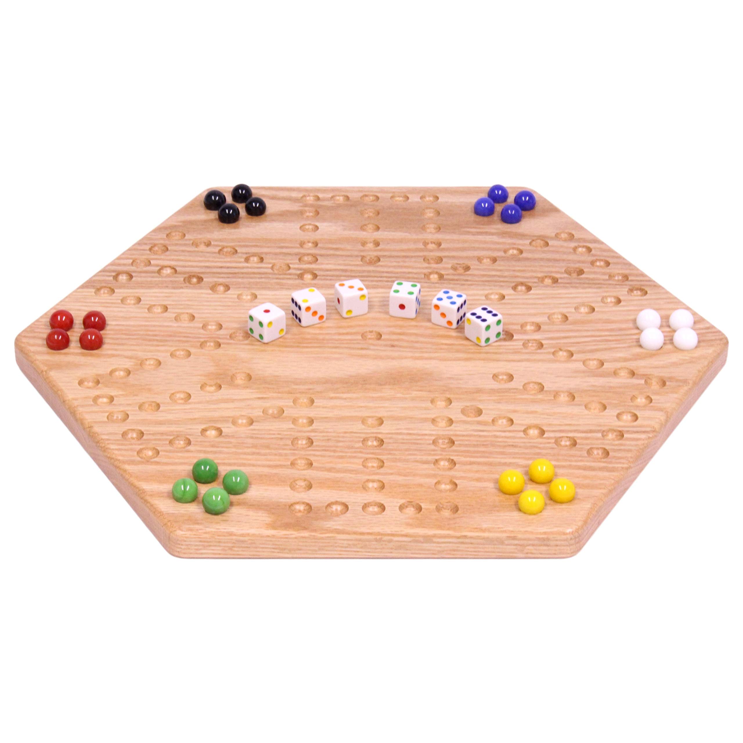 AmishToyBox.com Wooden Wahoo Marbles Game Board Set - 16