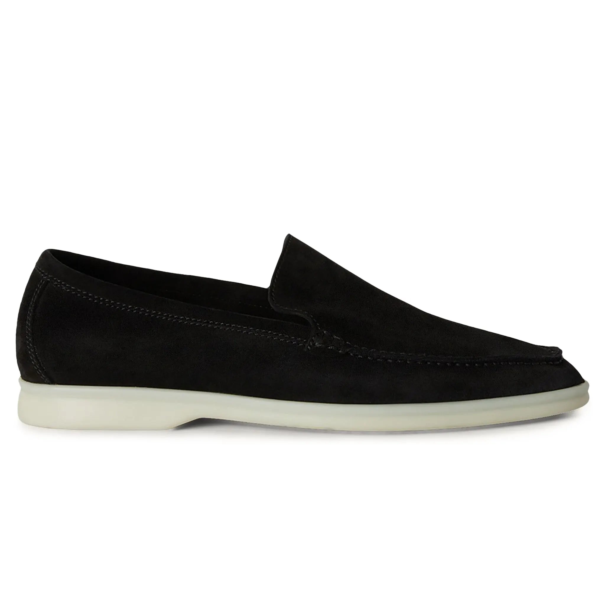 Loro Piana Summer Walk Suede Black Loafers for Men - Comfortable Casual Shoes for Business, Office & Travel