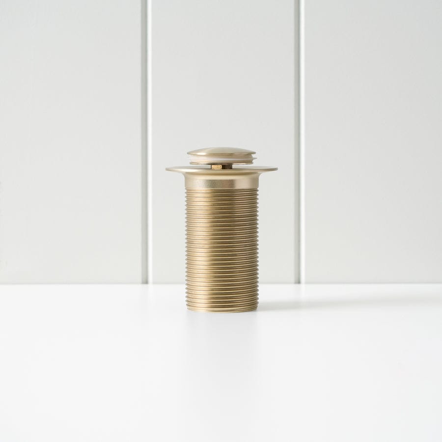 Pop Up Drain Stopper with Warm Brushed Nickel Finish - No Overflow Hole - Perfect for Bathroom Sink, Bathtub & Kitchen Basin