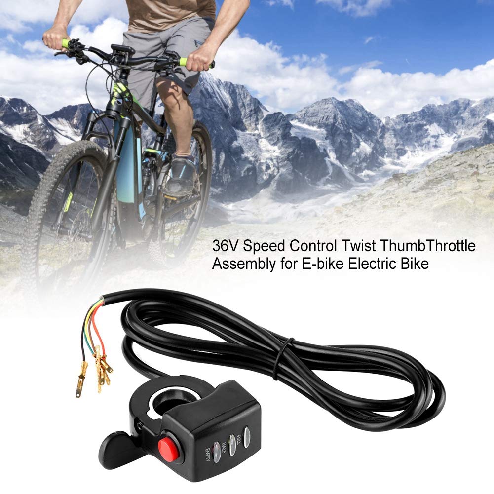 36V Electric Bike Throttle - Twist & Thumb Speed Control for E-Bikes - Perfect for Commuting, Off-Road Adventures & Urban Riding