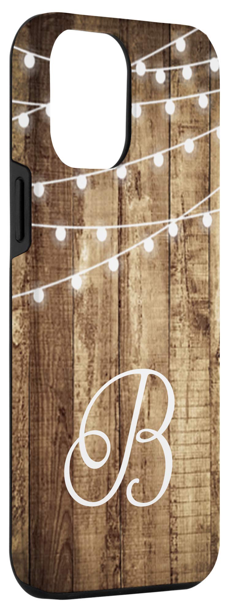 iPhone 12 Pro Max Custom Monogram Case - Personalized Letter B Initial Design, Rustic Farmhouse Style Protective Cover for Women & Men | Perfect Gift for Birthday, Anniversary & Holidays
