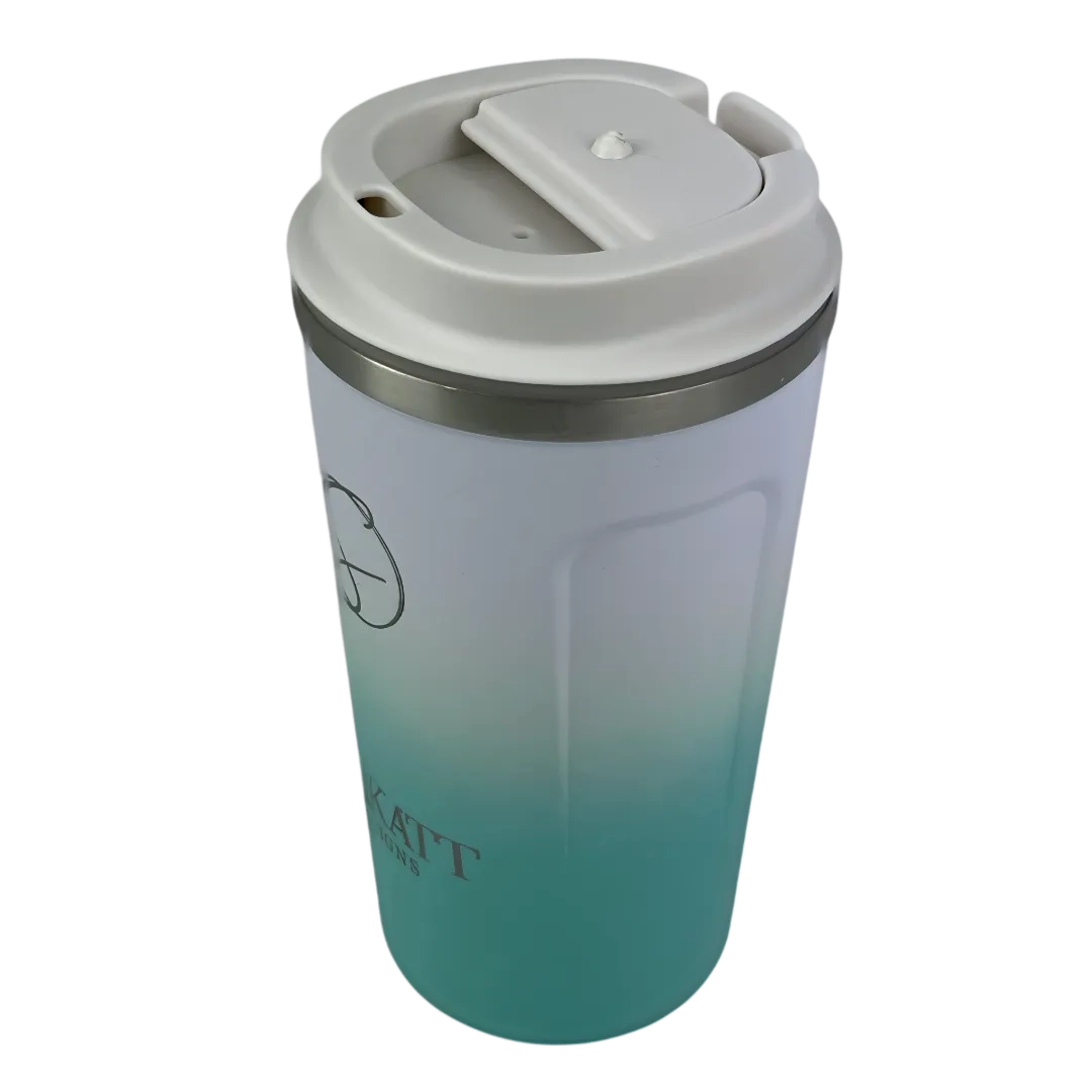 Ocean Aqua Insulated Travel Coffee Cup - 500ml Stainless Steel Vacuum Flask for Hot & Cold Drinks - Perfect for Commuting, Camping & Office Use