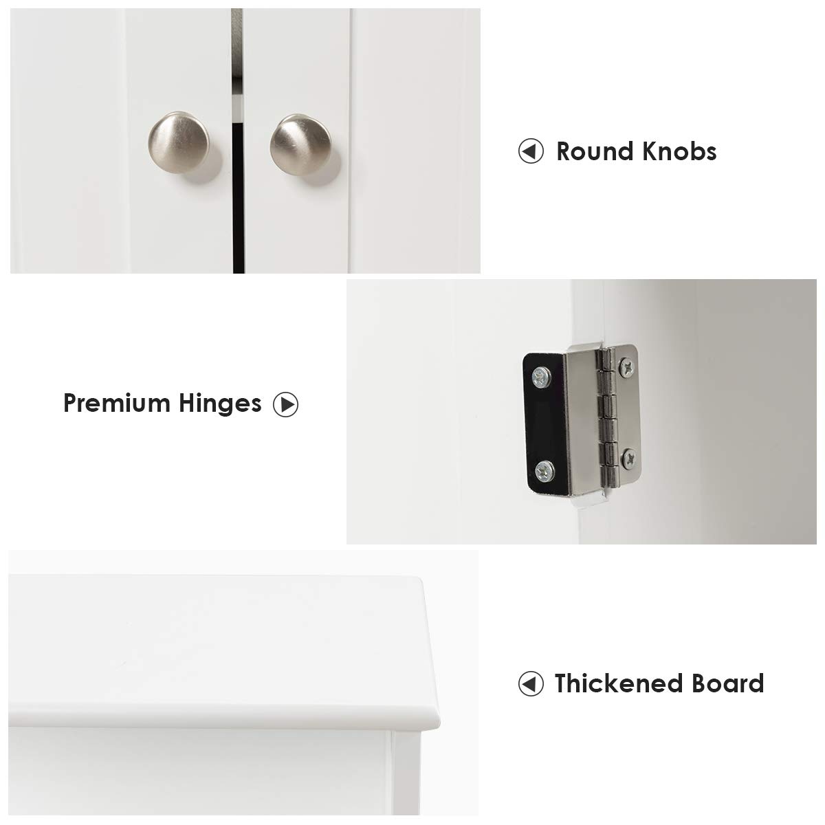 Tangkula White Bathroom Floor Cabinet with Open Shelf, 2 Doors & 2 Adjustable Drawers - Storage Organizer for Bathroom, Kitchen, Living Room & Home Office - Perfect for Towels, Toiletries & Home Decor Organization